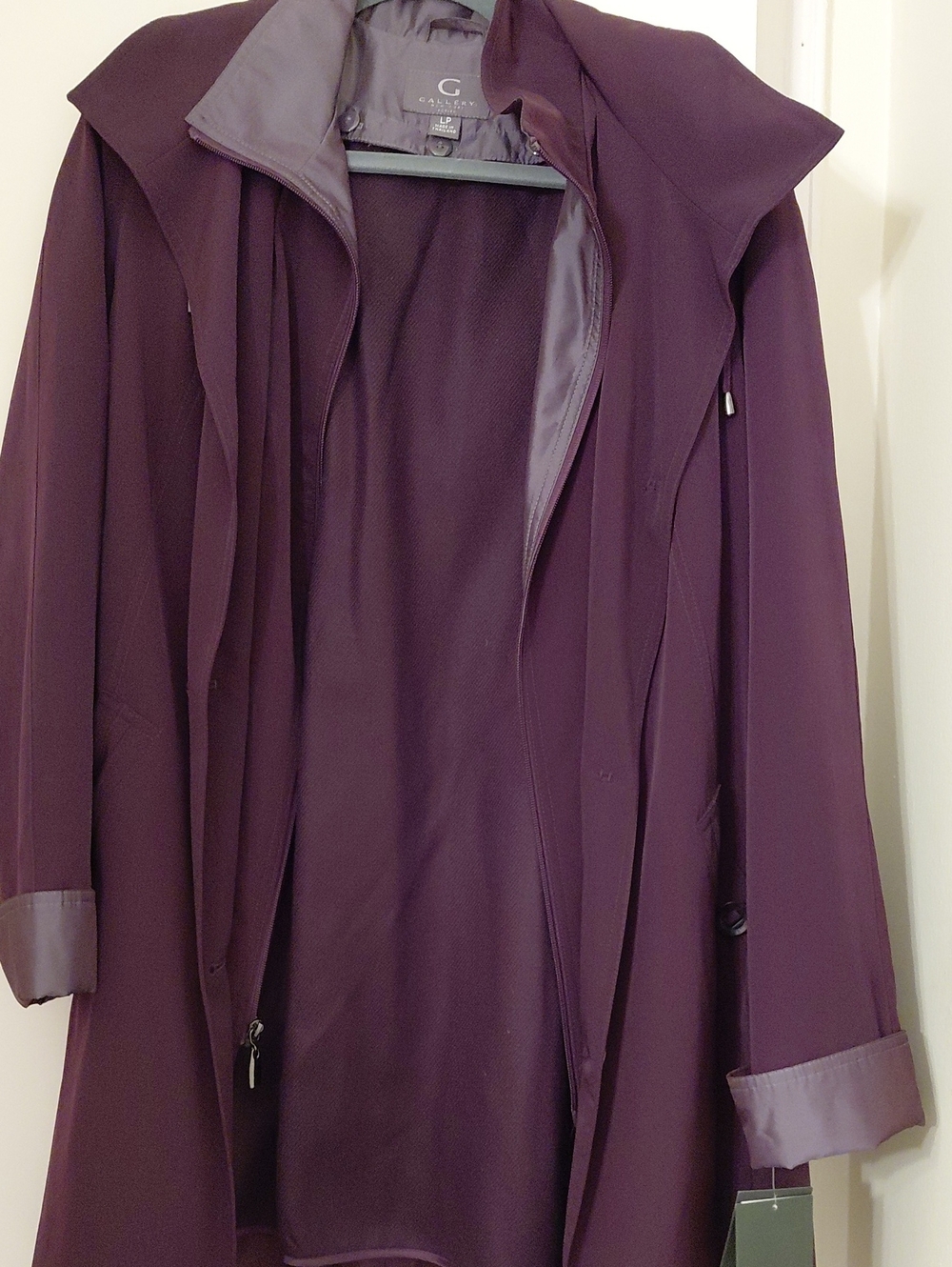 Gallery Plum Longline Trench Coat